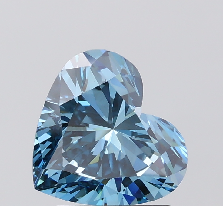 1.99 ct Heart lab grown diamond Fancy Vivid Blue VS1